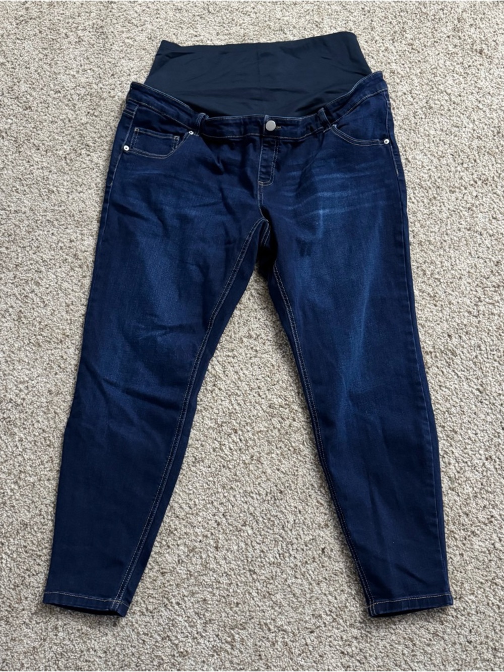Dark Blue Maternity Jeans with Support Panel